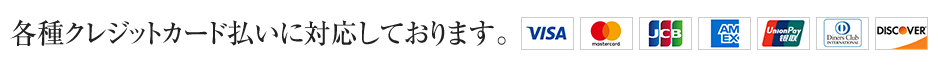 各種クレジットカード払いに対応しております。